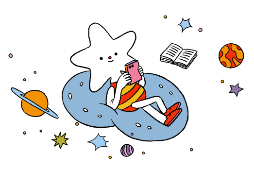Une étoile lit un livre