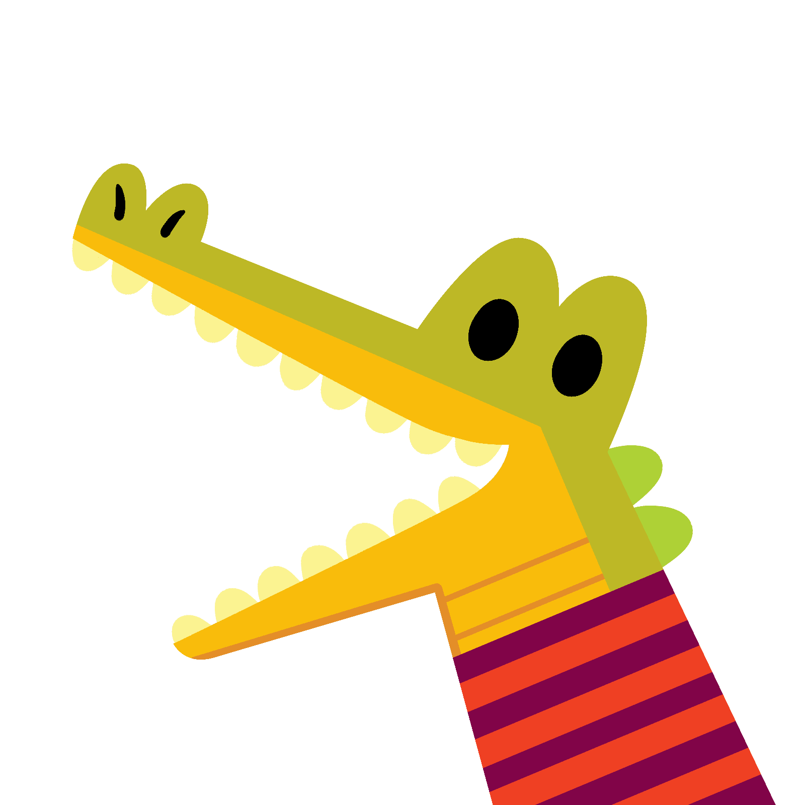 crocodile in striped shirt